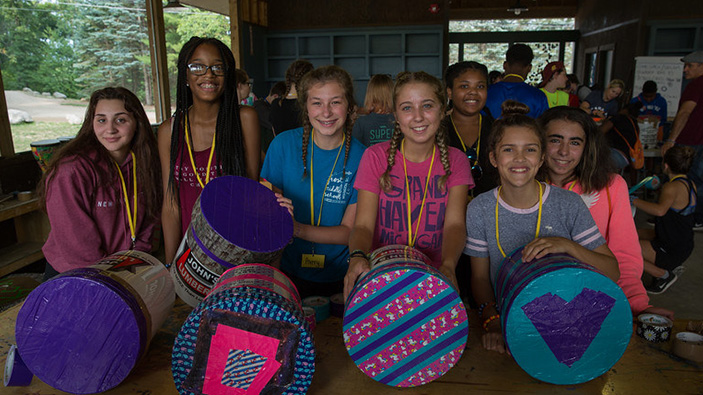 Group of young girls with their homemade mandelas