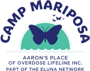 Camp Mariposa - Aaron's Place - Overdose Lifeline Logo