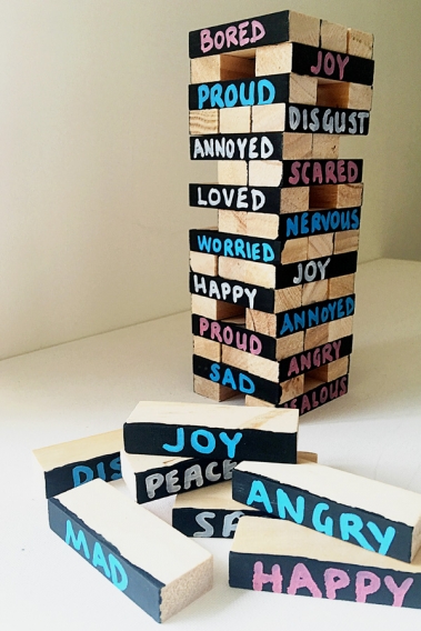 Emotion Jenga blocks