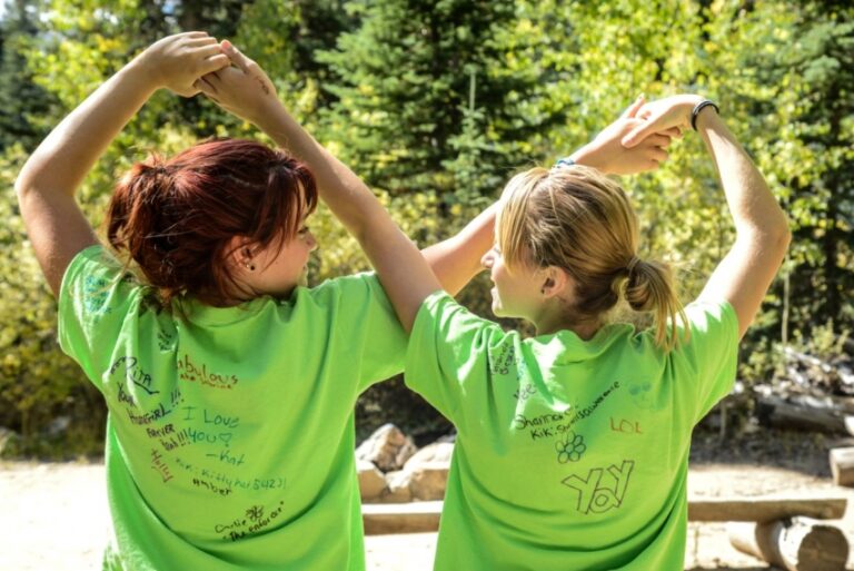 two camp erin campers participating in an activity