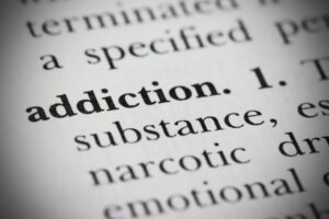 "addiction" in a print version of the dictionary