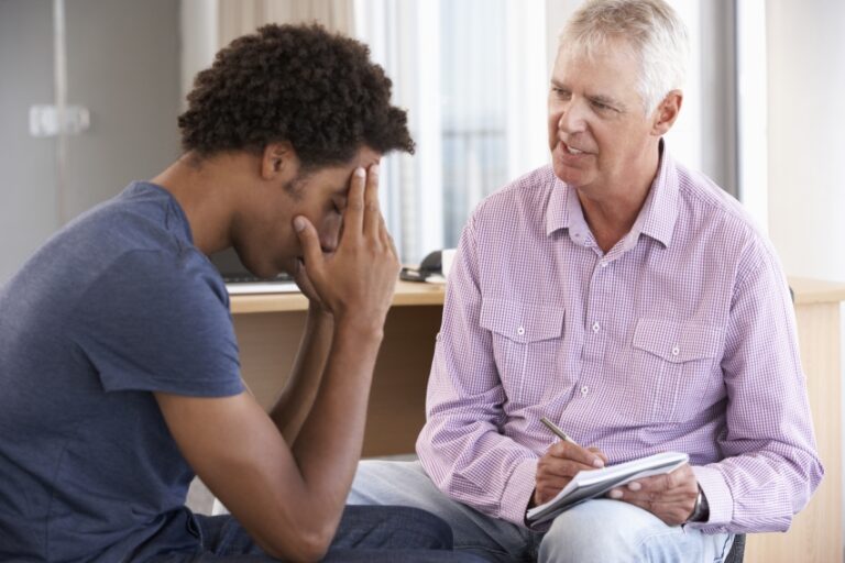 Young man having counseling