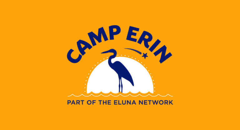 Eluna's Camp Erin logo in orange