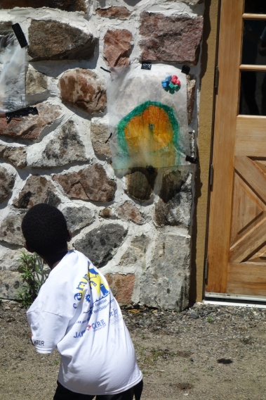 An Eluna camper participating in the color activity