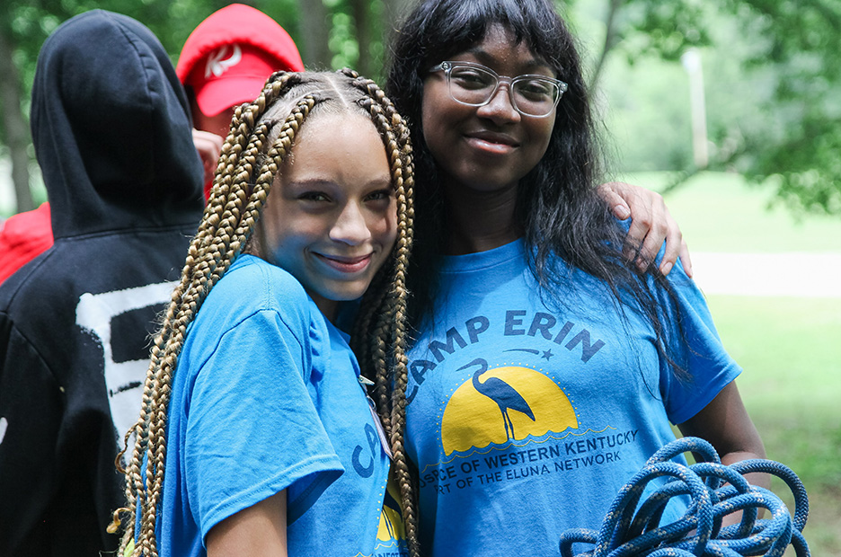 two women hugging