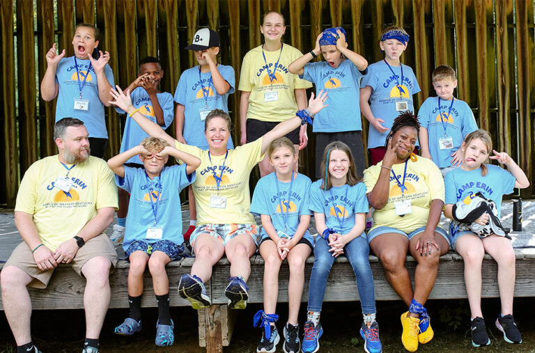 Group of campers smiling at the camera
